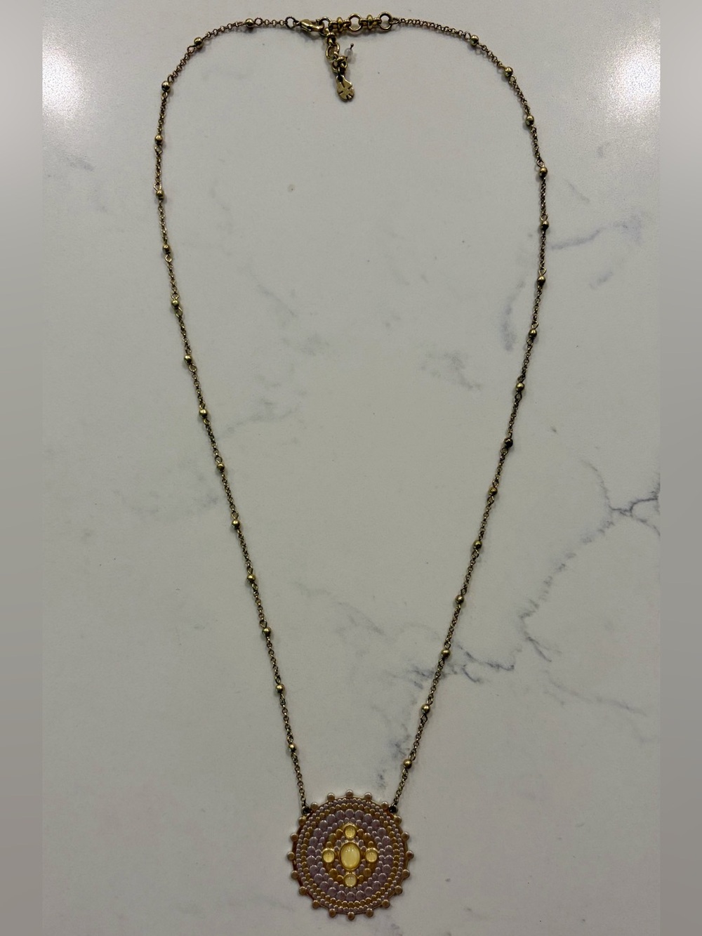 J. Crew Gold Beaded Station Necklace